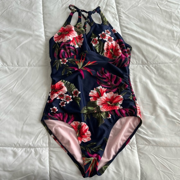 Floral one piece swimsuit | pool summer beach bathing suit - Picture 1 of 3